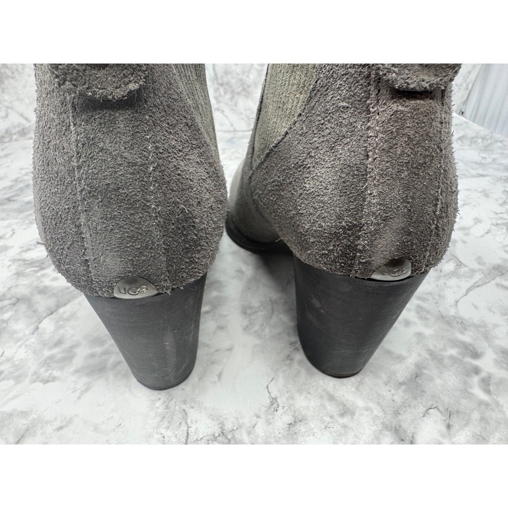 UGG Bonham Grey Suede Chelsea Ankle Boots Block Heel 1013893 Womens 9 - Picture 6 of 8